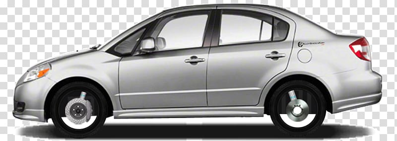 2009 Suzuki SX4 Alloy wheel Compact car, car transparent background PNG clipart