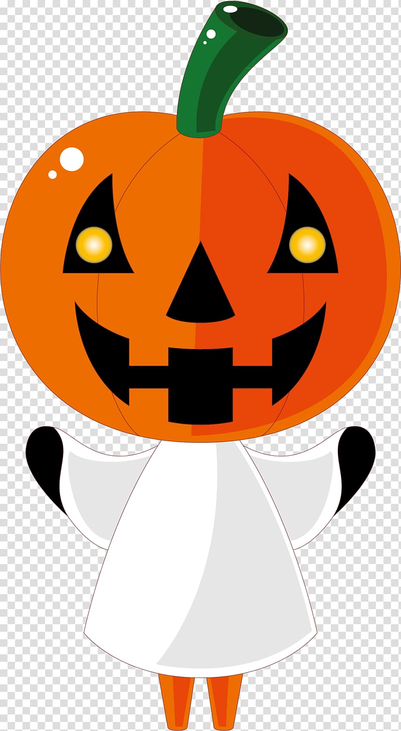 Jack-o-lantern Calabaza Halloween Pumpkin Illustration, red pumpkin head cartoon children transparent background PNG clipart