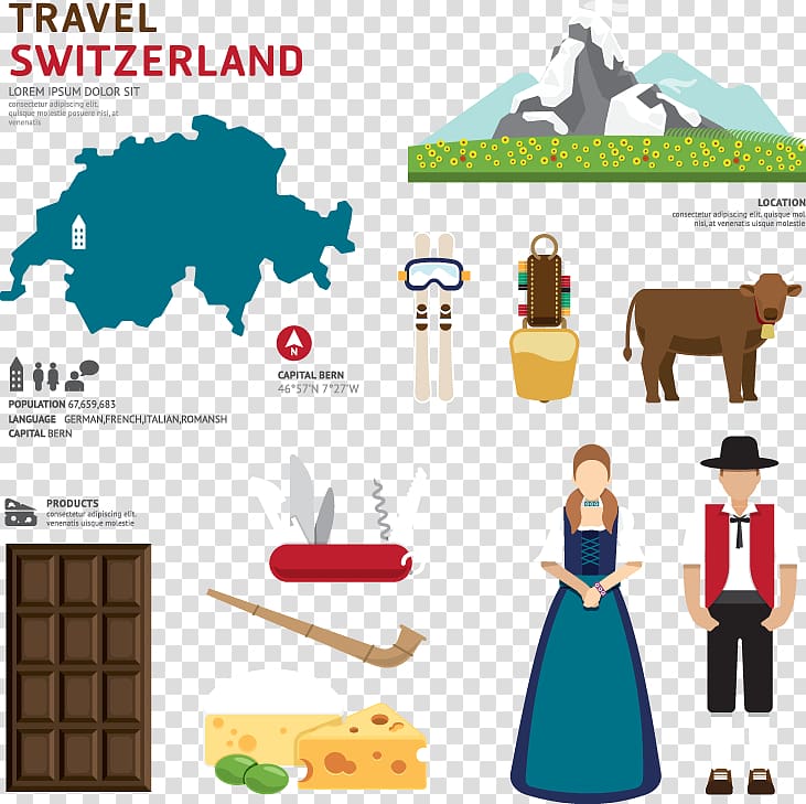 Switzerland , Flat Tourism, Switzerland transparent background PNG clipart
