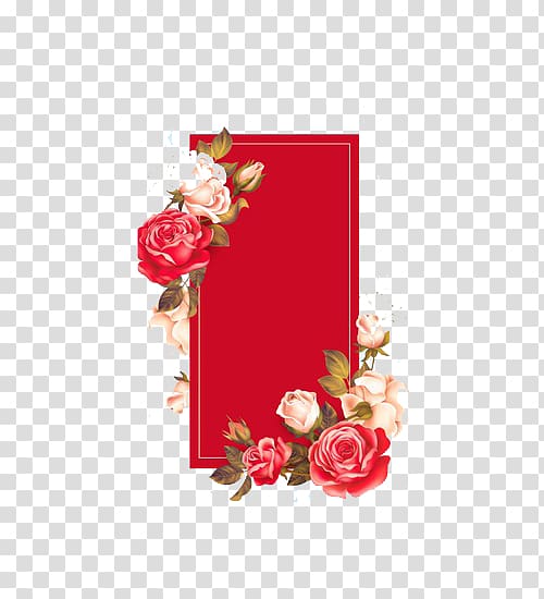 , Chinese red flower decoration Chinese Box Pattern transparent background PNG clipart