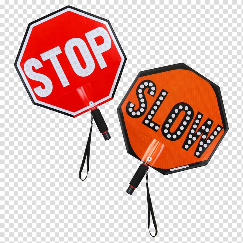 Stop sign Signage Light-emitting diode LED display Stop/Slow Paddle Signs Crossing Guard Sign, illuminated stop sign crossing transparent background PNG clipart