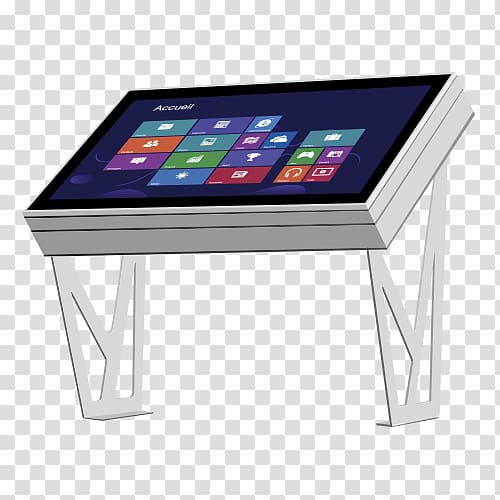 Display device Touchscreen Interactive Kiosks Table Borne interactive, Outdoor Billboard transparent background PNG clipart