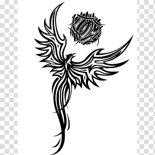 Tattoo Phoenix Flash Polynesia Black-and-gray, phoenix transparent background PNG clipart