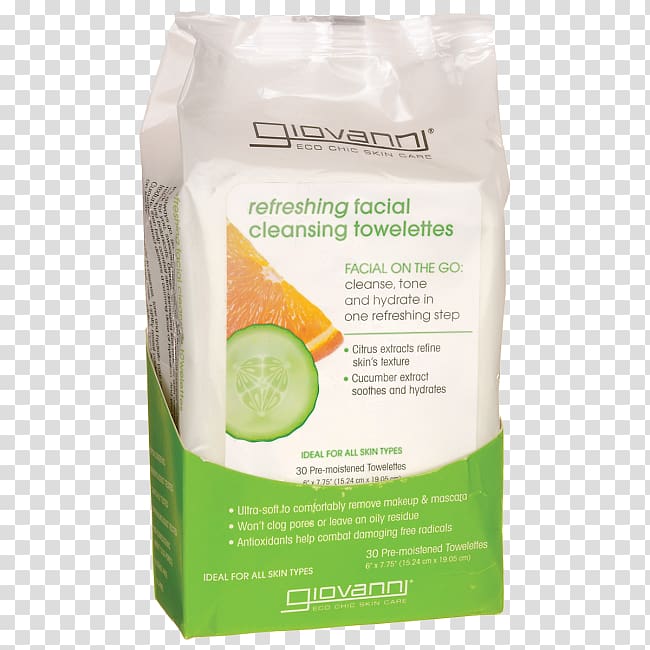 Giovanni Hair Care Products Refreshing Citrus & Cucumber Cleansing Towelettes, 30 Towelettes Citric acid Cleanser, tea tree mouthwash target transparent background PNG clipart