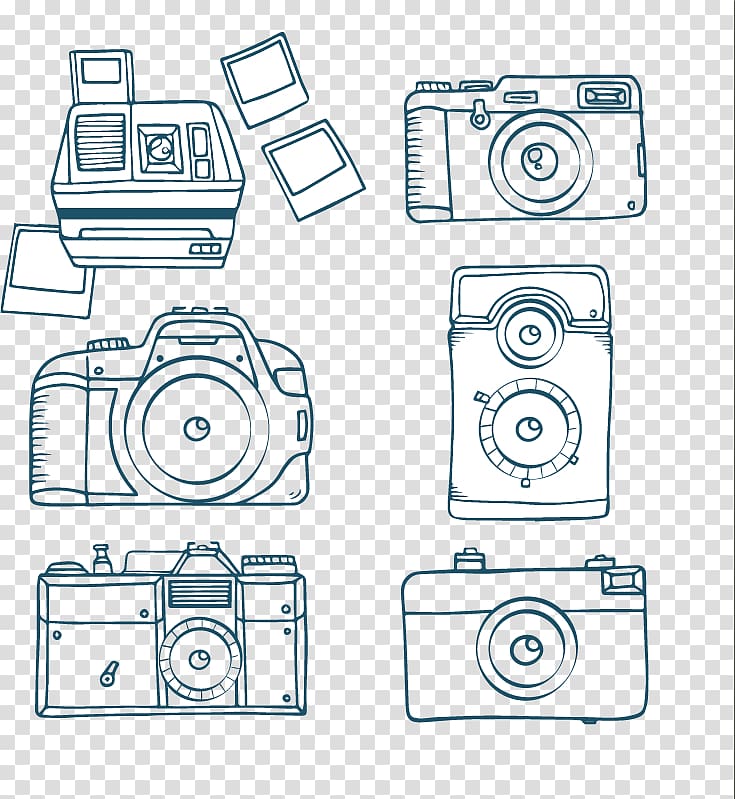 Camera , Hand-painted cameras material ed, transparent background PNG clipart