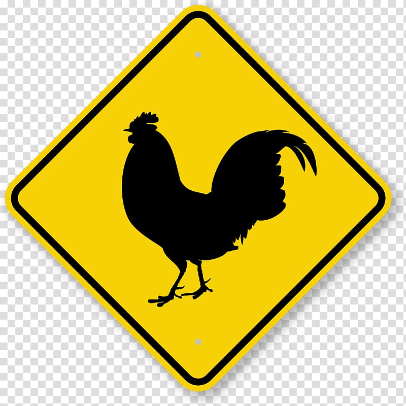 Traffic sign Road Warning sign Driving, hen transparent background PNG clipart