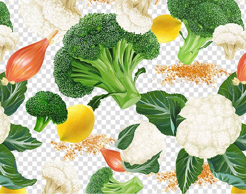 Broccoli Cauliflower Organic food Leaf vegetable, Healthy vegetables broccoli and cauliflower transparent background PNG clipart
