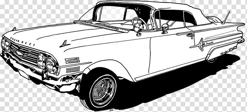 Chevrolet Impala Car Lowrider Coloring Book, car transparent background PNG clipart