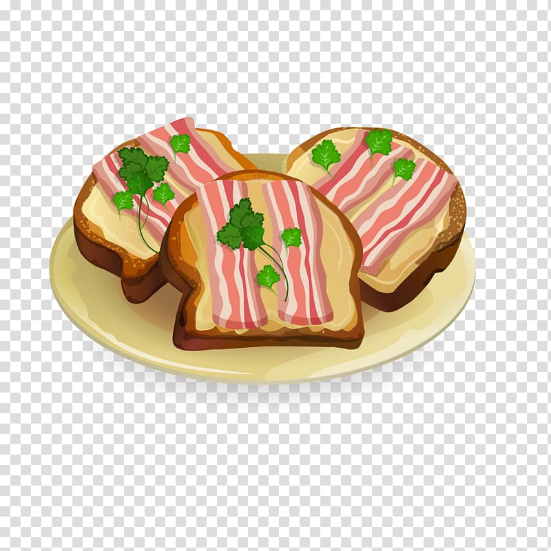 Bacon Toast Ham Barbecue Cheese sandwich, Bacon bread transparent background PNG clipart