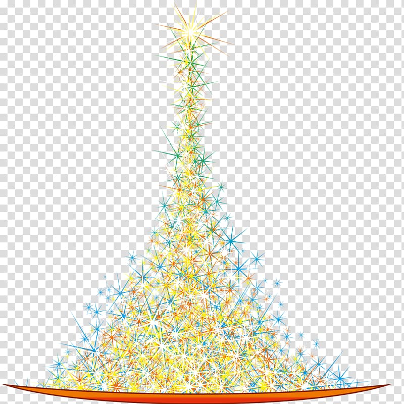 Christmas tree, Starlight decorated Christmas tree transparent background PNG clipart