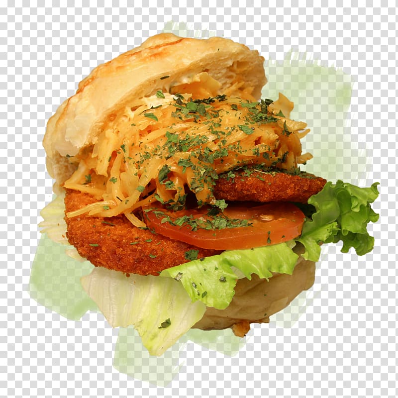 Veggie burger Junk food Breakfast sandwich Schnitzel Slider, junk food transparent background PNG clipart