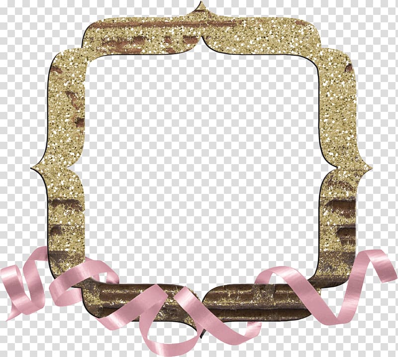 Gold Frames , Gold ribbon frame transparent background PNG clipart