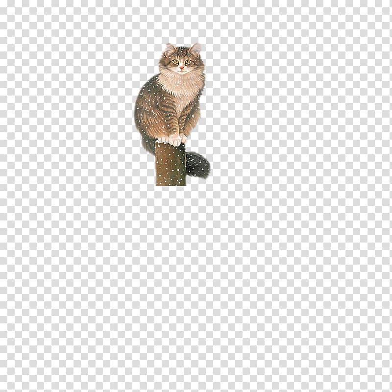 Cat , Snow standing on the pillar of black cat transparent background PNG clipart