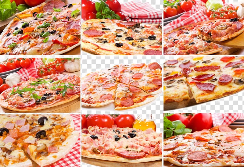 Pizza Fast food Italian-American cuisine Salami Restaurant, Gourmet Pizza transparent background PNG clipart