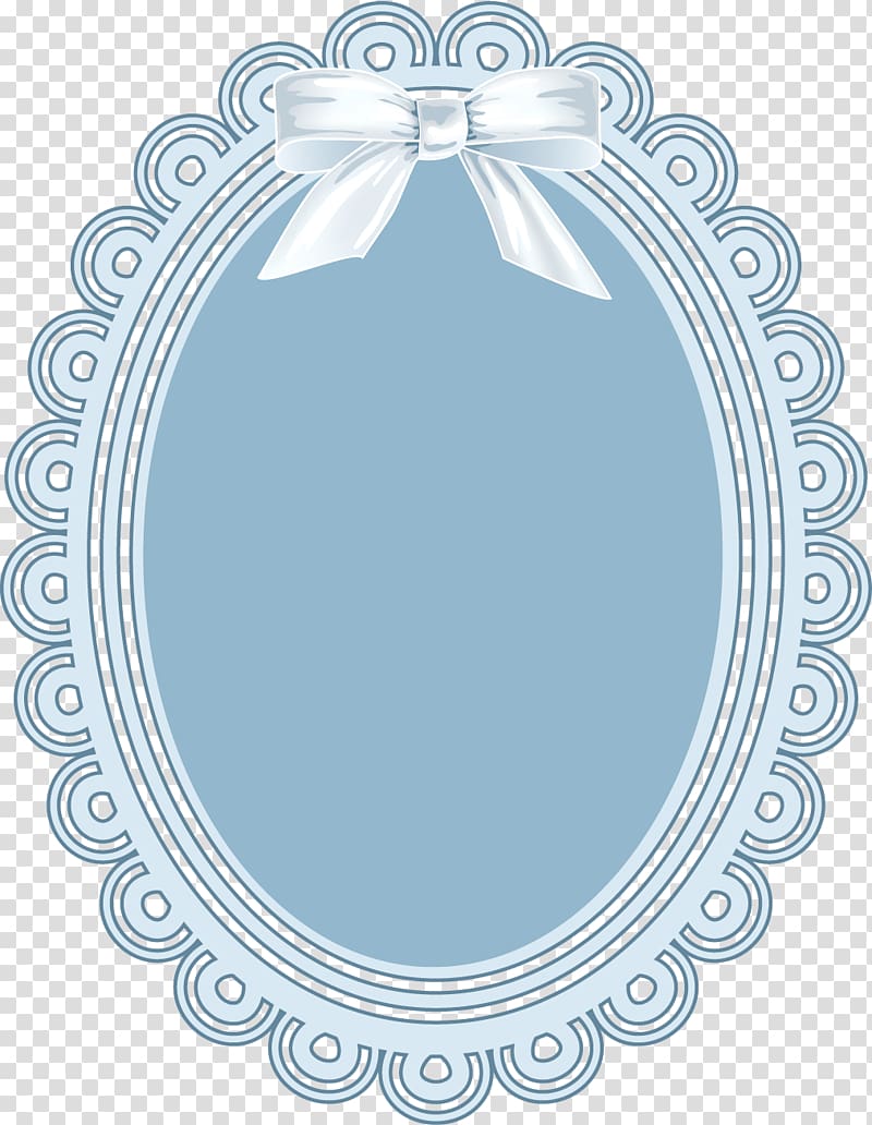 Computer file, Blue lace bow mirror transparent background PNG clipart