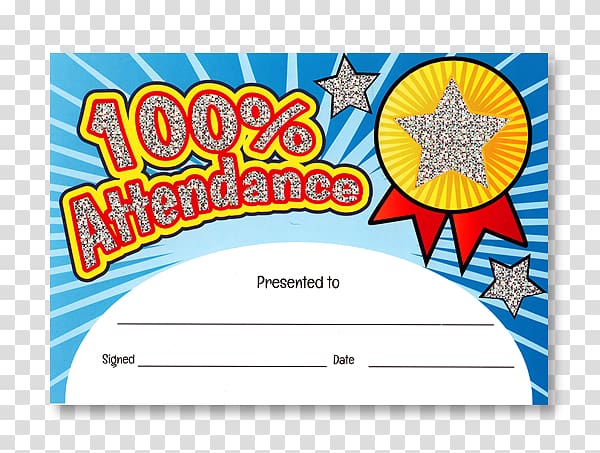 Template Document Certificate of attendance Perfect attendance award Font, certificate of honor transparent background PNG clipart