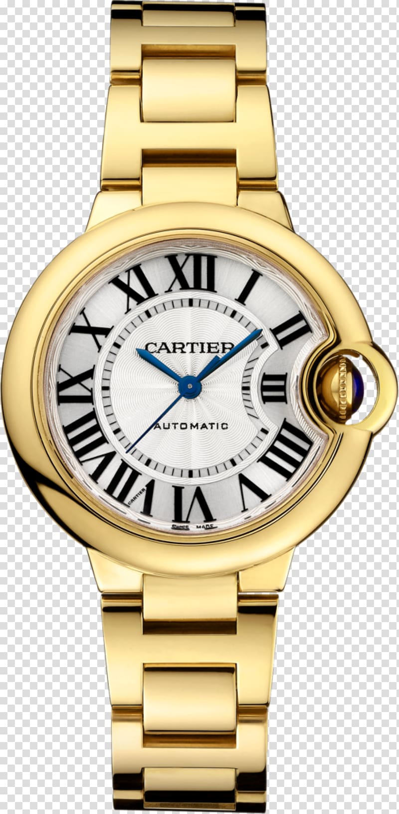 Cartier Ballon Bleu Automatic watch Gold, watch transparent background PNG clipart