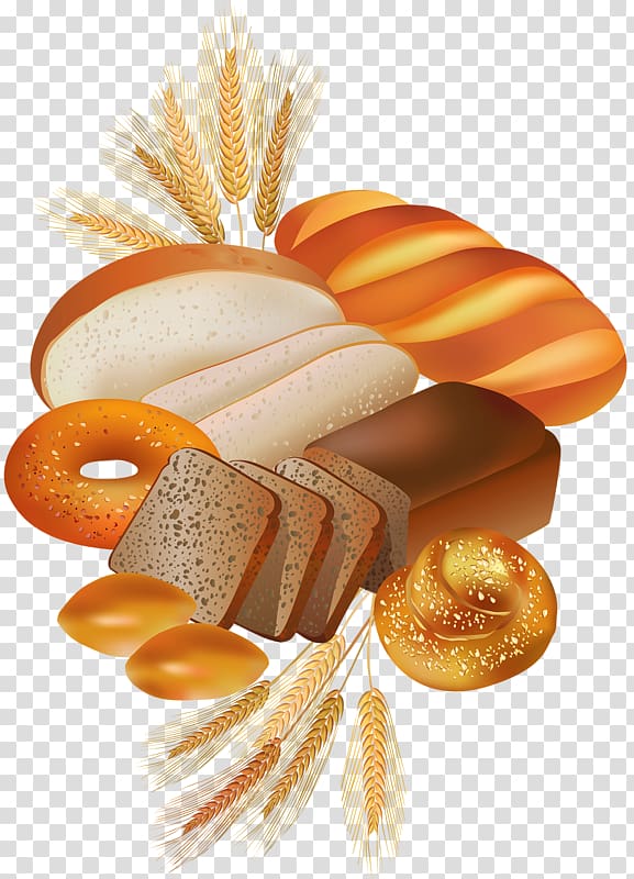 baked bread art illustration, Bakery Rye bread Bagel Croissant, bakery transparent background PNG clipart