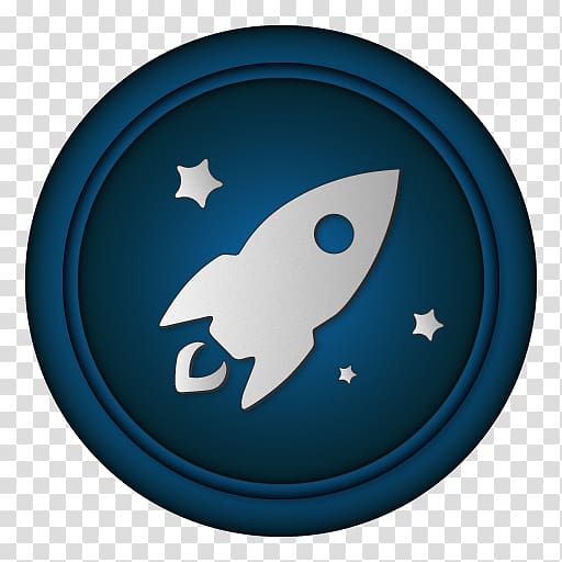 white space shuttle illustration, symbol circle electric blue, Launcher transparent background PNG clipart