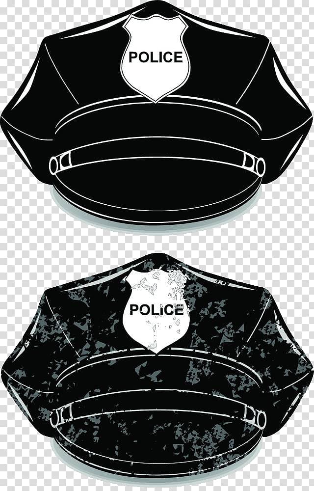 Police Peaked cap Illustration, A handsome police hat transparent background PNG clipart