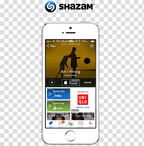Smartphone Feature phone Mobile Phones Shazam Advertising, mobile ads transparent background PNG clipart