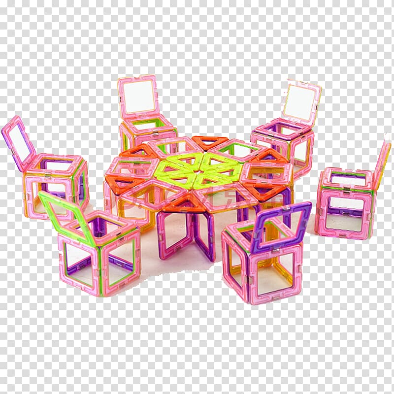 Toy block Magnetism Force, Take magnetic building blocks transparent background PNG clipart