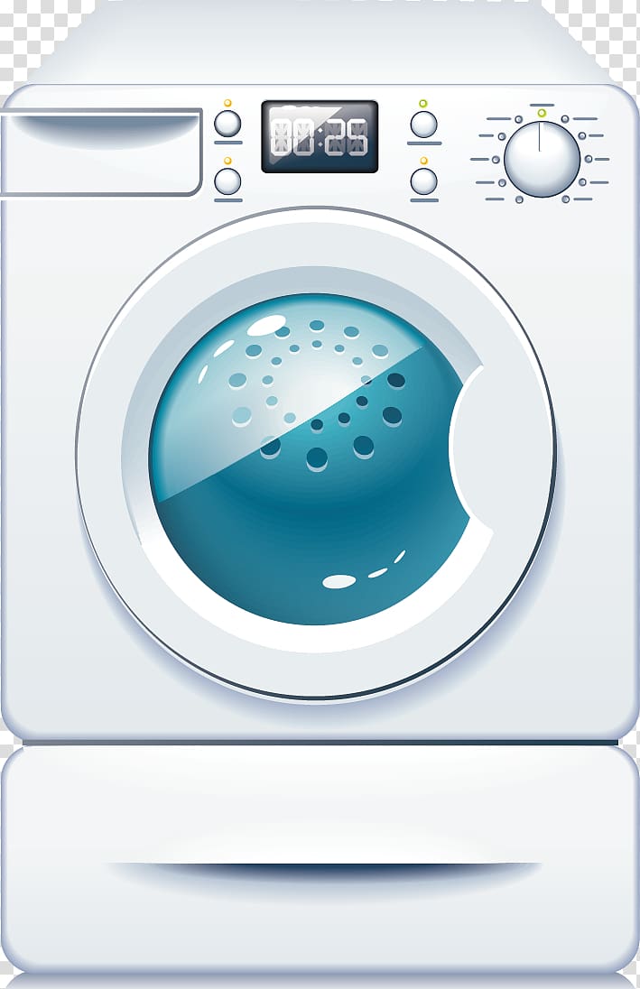 white front-load clothes dryer, Washing machine Cartoon, washing machine transparent background PNG clipart