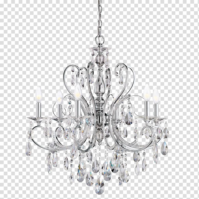 silver chandelier, Light fixture Chandelier Lighting Crystal, chandelier transparent background PNG clipart