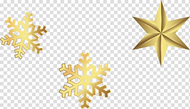 Snowflake schema Computer file, Golden snowflake stars transparent background PNG clipart