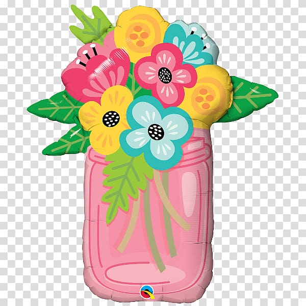 Gas balloon Flower bouquet Jar, balloon transparent background PNG clipart