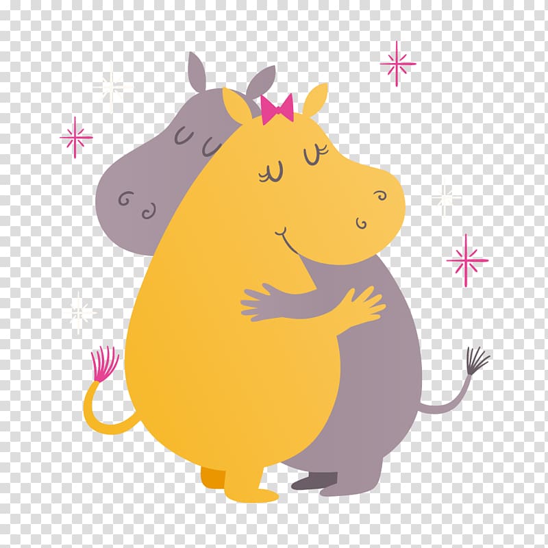 Hippopotamus Hug Euclidean , Hippo transparent background PNG clipart