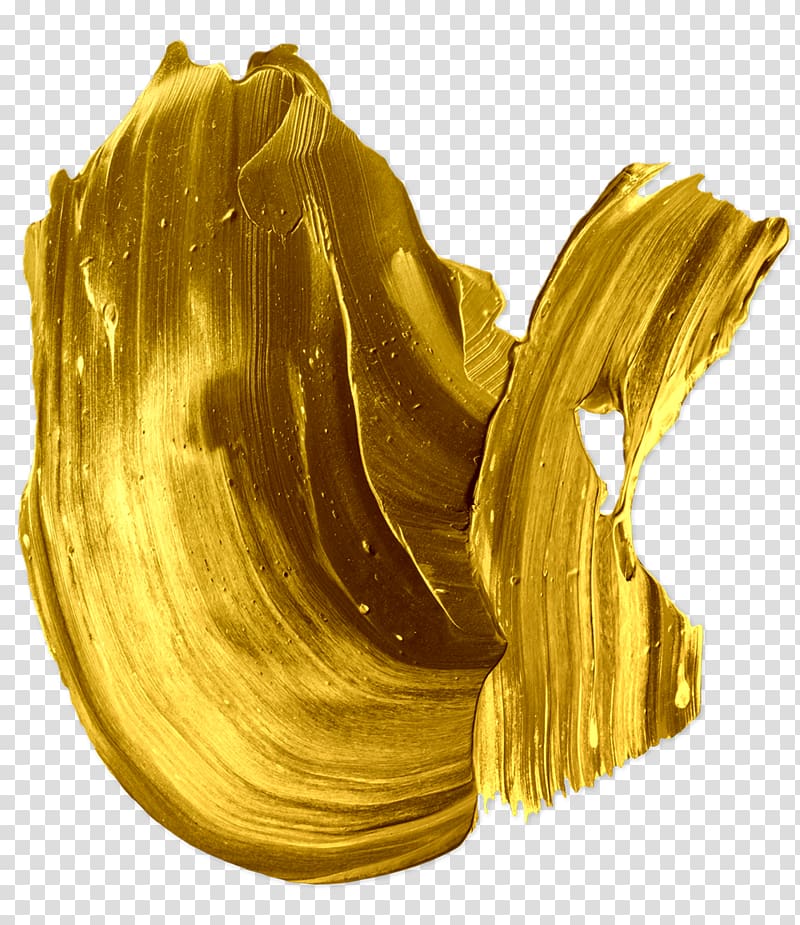 Paint Gold Food coloring, brush stroke, gold-colored paint splash  transparent background PNG clipart