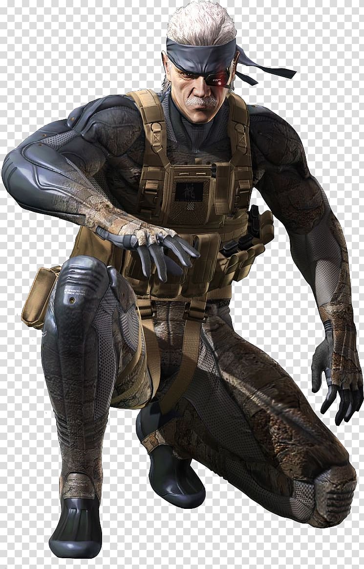 armed man wearing black suit squatting, Metal Gear Solid 4: Guns of the Patriots Metal Gear 2: Solid Snake Metal Gear Solid 3: Snake Eater, snakes transparent background PNG clipart