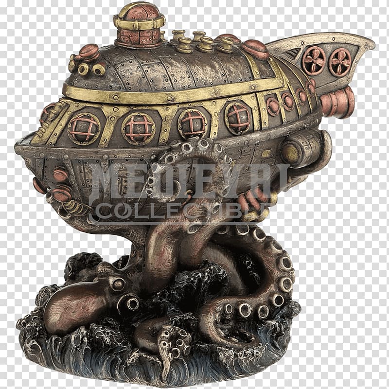 Octopus Steampunk fashion Victorian era Statue, octopus steampunk transparent background PNG clipart