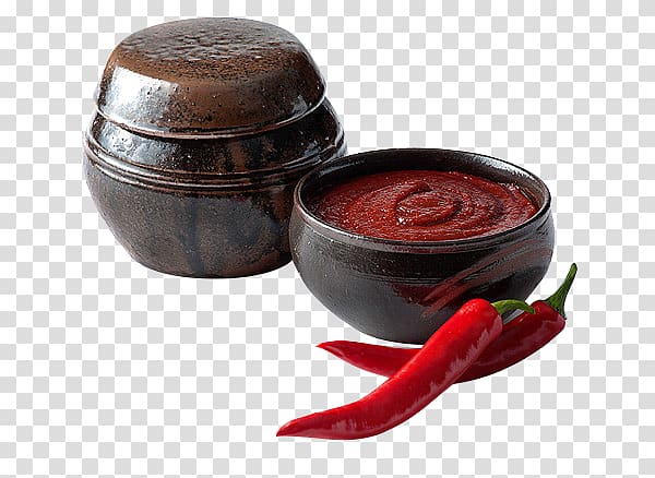 Hot sauce Chili sauce Sauce au poivre, Korean chili sauce jar transparent background PNG clipart