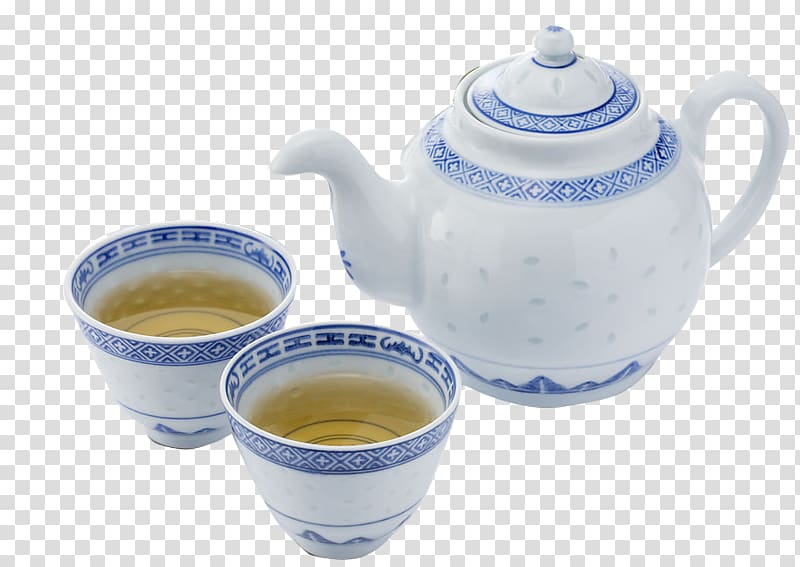 Green tea White tea Oolong Flowering tea, Chinese style tea set transparent background PNG clipart