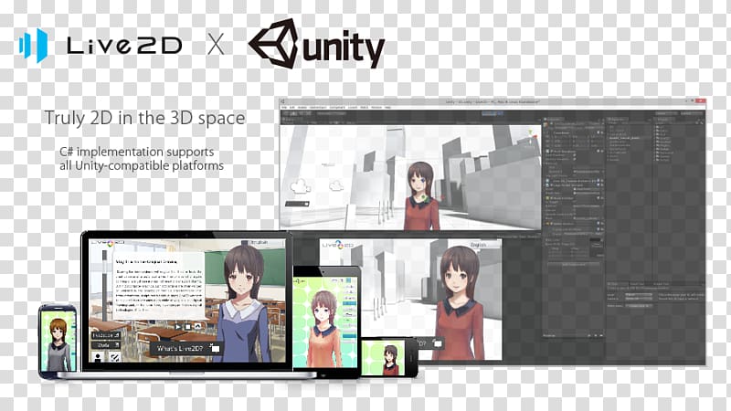 Unity 2D computer graphics Live2D Software development kit Computer Software, unity 2d transparent background PNG clipart