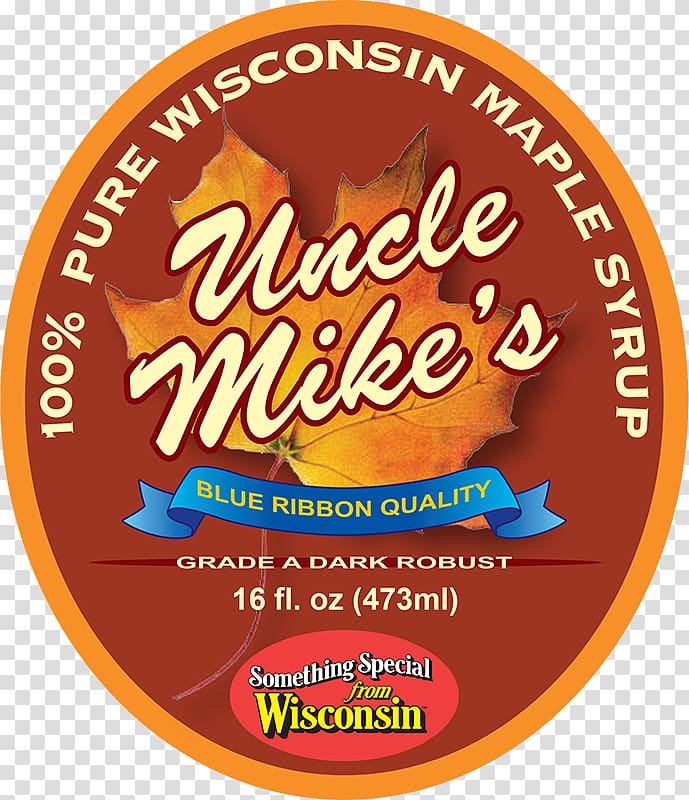 Wisconsin Maple syrup Label Bourbon whiskey Sugar bush, high gloss material transparent background PNG clipart