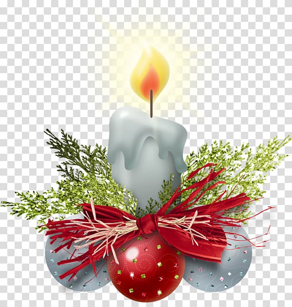 Candle Christmas decoration Santa Claus, Candle transparent background PNG clipart