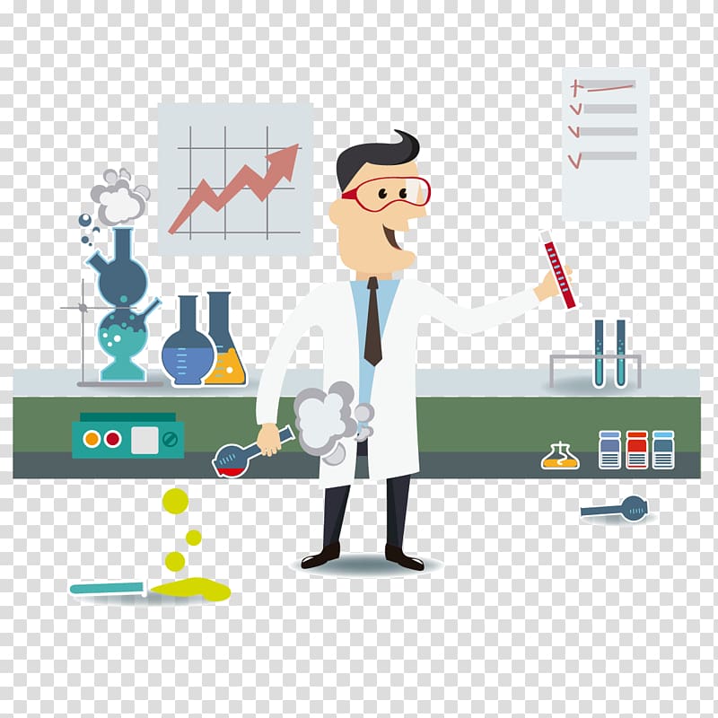 scientist illustration, Laboratory Science Scientist Euclidean Chemistry, scientist transparent background PNG clipart