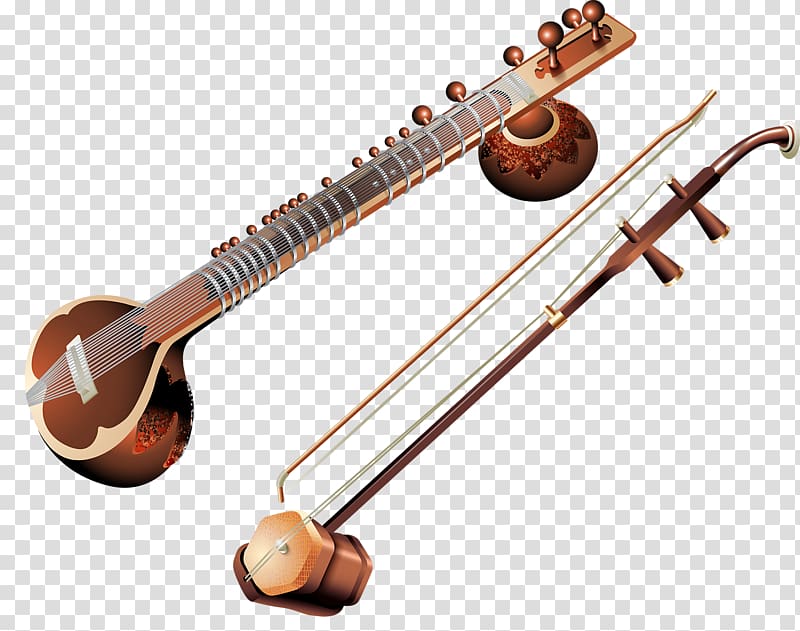 String instrument Musical instrument Erhu Lute, Hand-painted decorative musical instruments transparent background PNG clipart