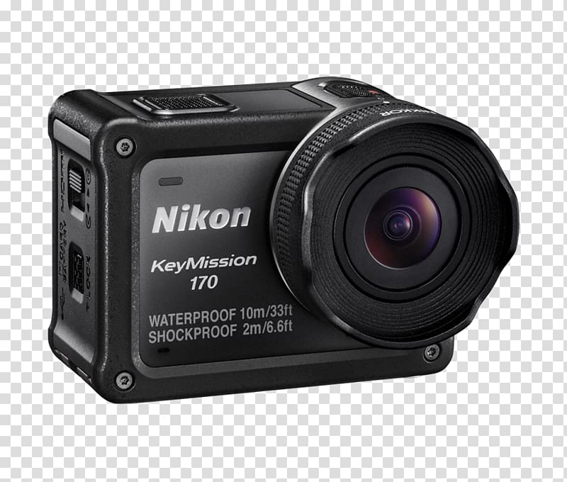 Nikon KeyMission 170 Action camera 4K resolution Nikon KeyMission 360, canon vs nikon transparent background PNG clipart