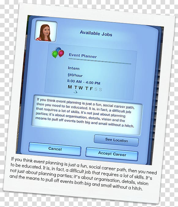 The Sims 3 The Sims 4 Computer program Mod The Sims Careers: Florist, Missy transparent background PNG clipart