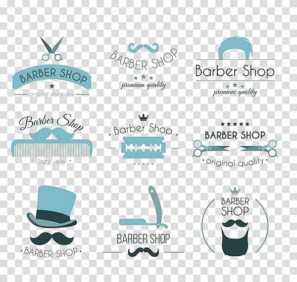 Logo Cosmetology Poster, Barber shop themed decor elements icon transparent background PNG clipart