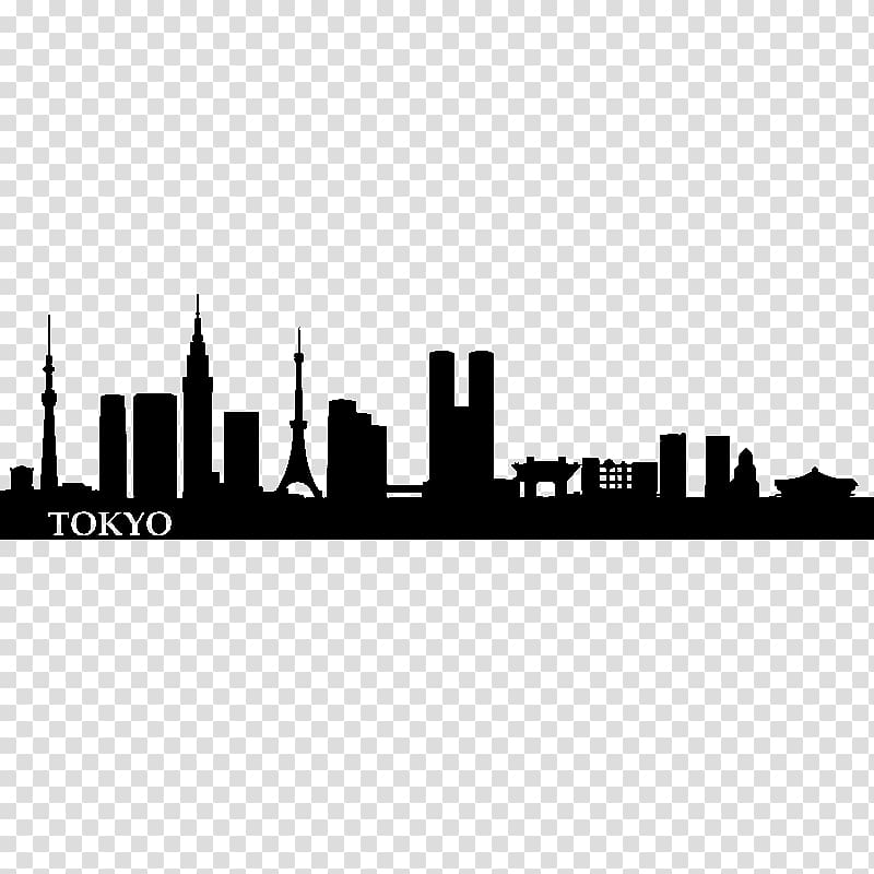 Tokyo Skyline Silhouette, Tokyo City transparent background PNG clipart