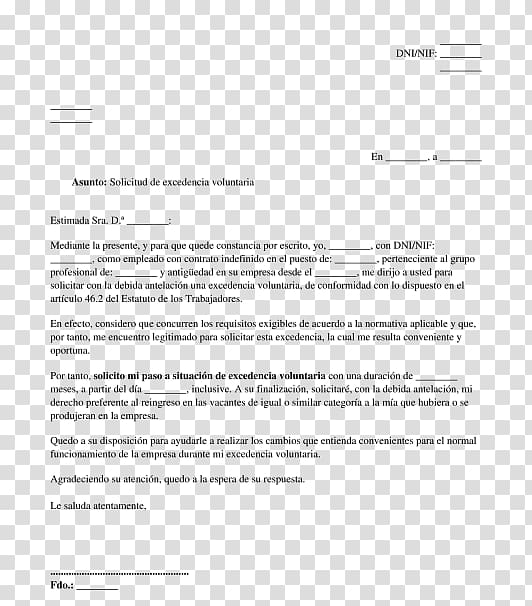 Document Letter Carta Comercial Leave Of Absence Company