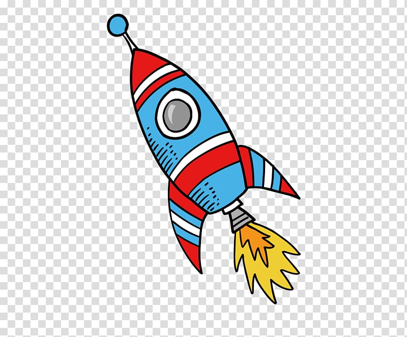 Blue And Red Rocket Rocket Drawing Material Cartoon Rocket Transparent Background Png Clipart Hiclipart
