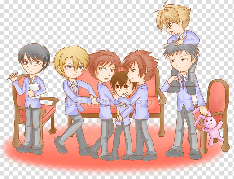 Haruhi Fujioka Ouran High School Host Club Mangaka Kyoya Ootori Anime, Anime transparent background PNG clipart