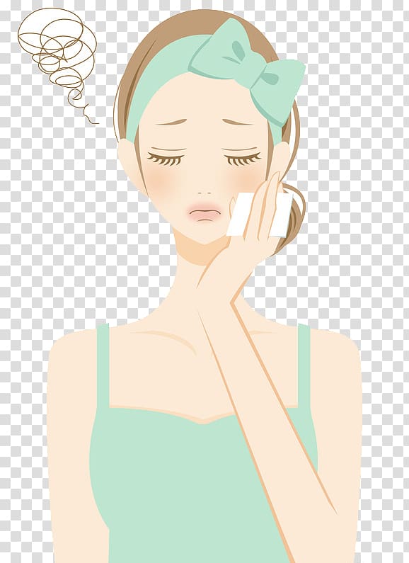 woman holding paper closing eyes illustration, Cartoon Girl Illustration, Girl trouble transparent background PNG clipart
