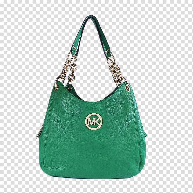 green Michael Kors leather tote bag, Hobo bag Tote bag Leather Brand Messenger bag, Michael Kors shoulder bag transparent background PNG clipart
